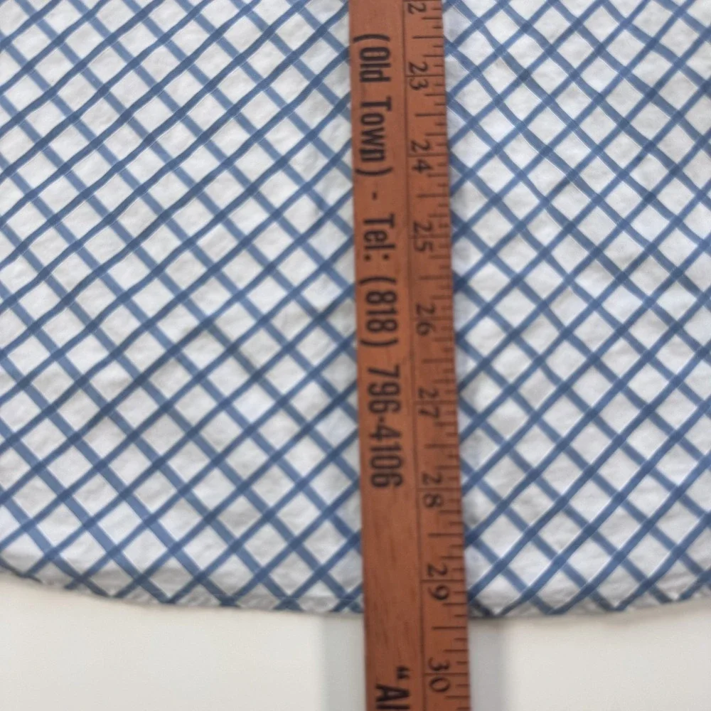 BANANA REPUBLIC Long Sleeve Button Up Shirt Mens 15-15 1/2 Med Blue Pattern